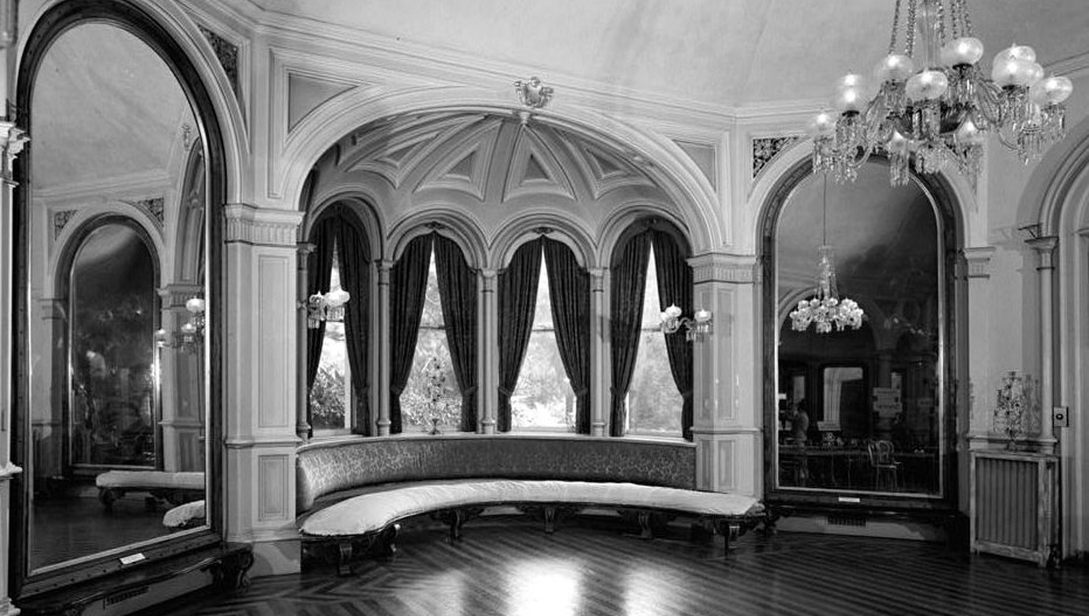 The ballroom as documented by the Historic American Buildings Survey