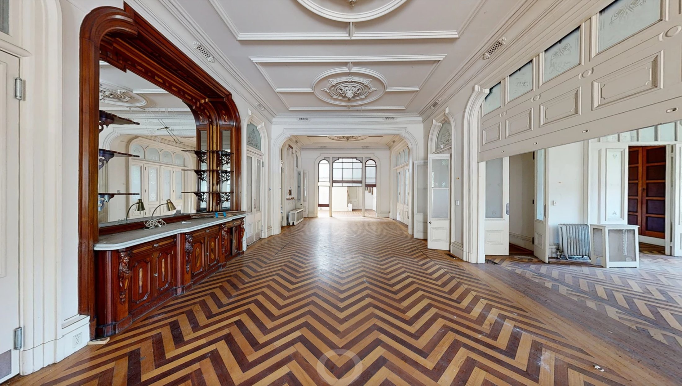 The dining room today, after years of vacancy