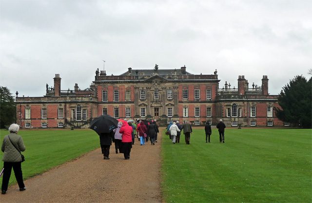 A visitor group walking up to the West Front, May 2013